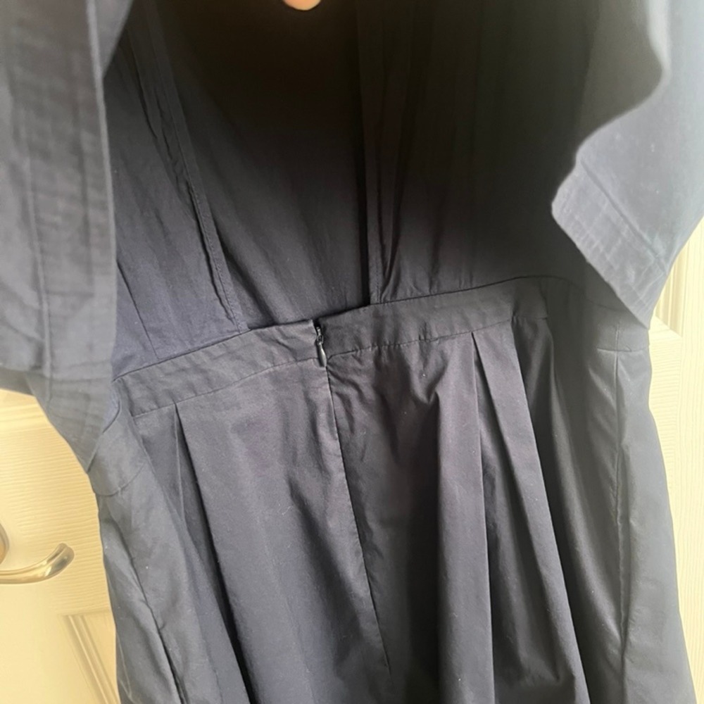 LOFT Dress Women's Size 14 Sleeveless Navy Blue Pleated Career Casual - Picture 7 of 15